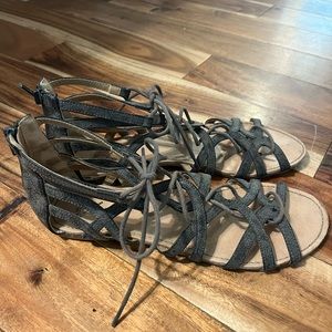 Black gladiator sandals